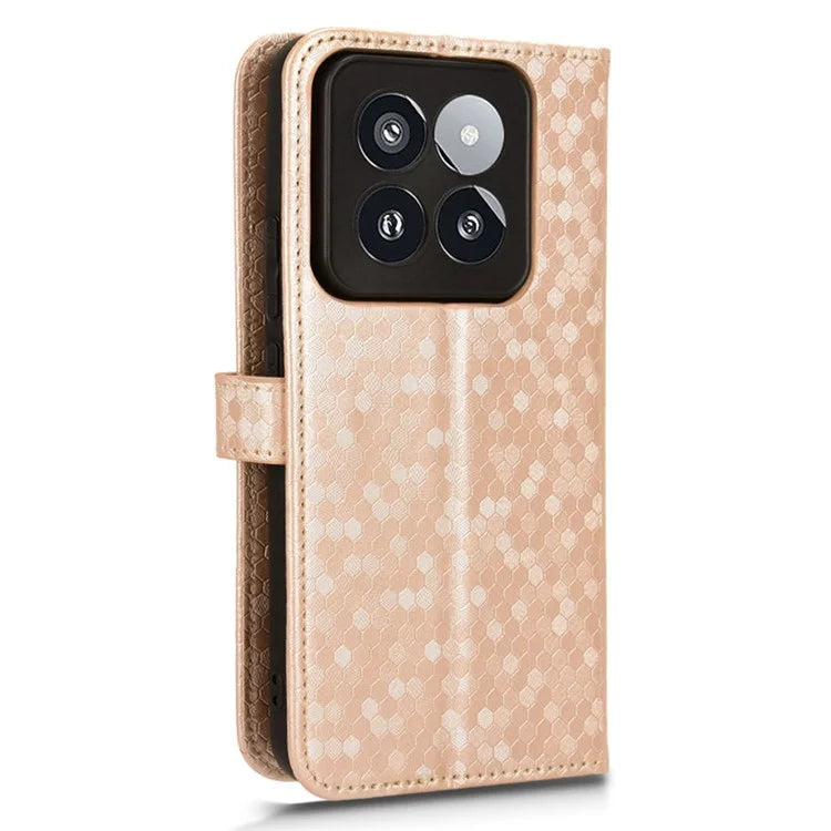 For Xiaomi 14 Pro Case Scratch-resistant PU Leather Stand Phone Shell with Strap