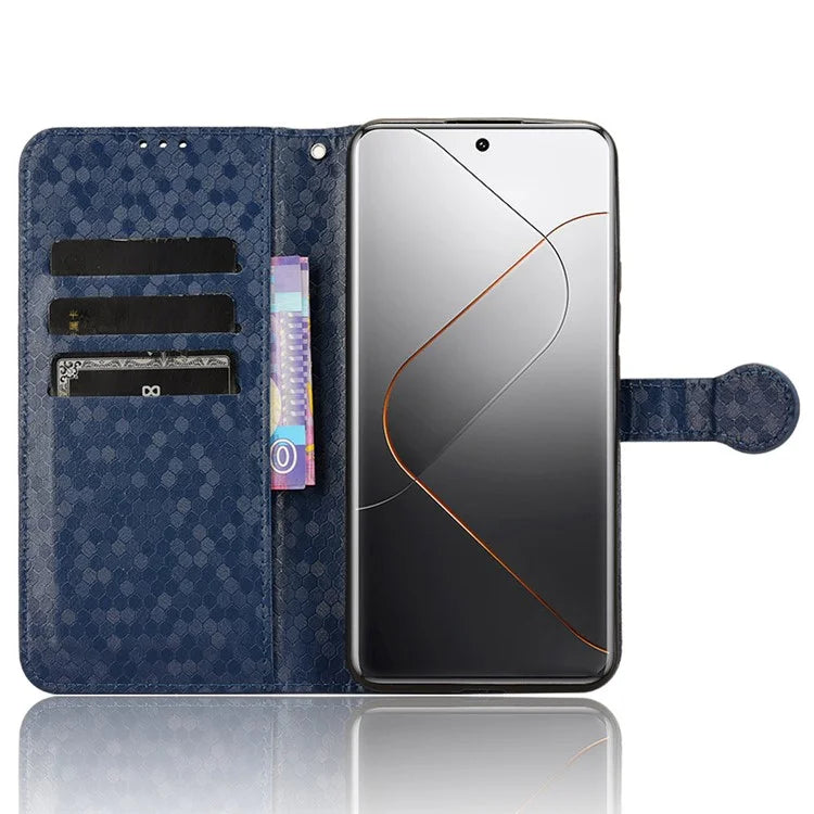 For Xiaomi 14 Pro Case Scratch-resistant PU Leather Stand Phone Shell with Strap
