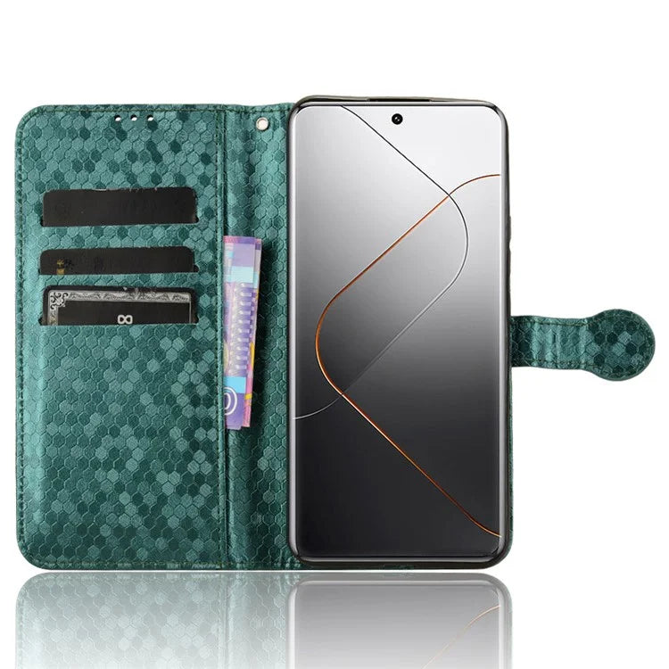 For Xiaomi 14 Pro Case Scratch-resistant PU Leather Stand Phone Shell with Strap