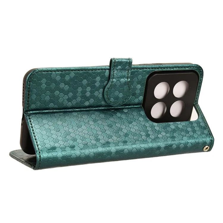 For Xiaomi 14 Pro Case Scratch-resistant PU Leather Stand Phone Shell with Strap