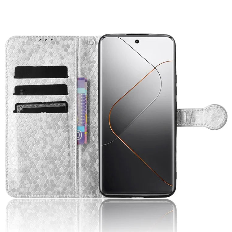 For Xiaomi 14 Pro Case Scratch-resistant PU Leather Stand Phone Shell with Strap