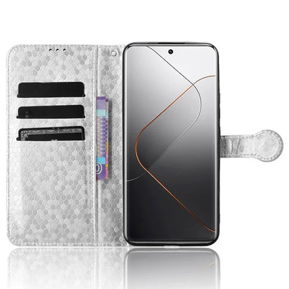 For Xiaomi 14 Pro Case Scratch-resistant PU Leather Stand Phone Shell with Strap