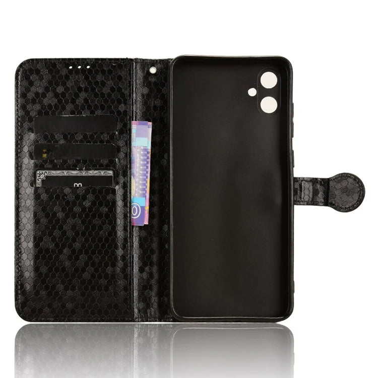 For Samsung Galaxy A05 4G Case Imprinted PU Leather Wallet Phone Shell with Strap