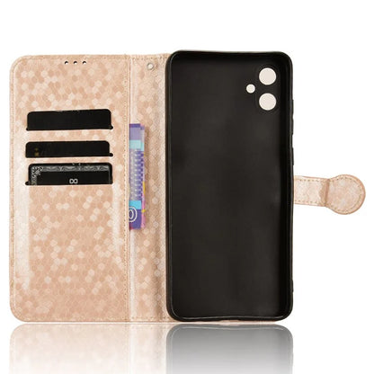 For Samsung Galaxy A05 4G Case Imprinted PU Leather Wallet Phone Shell with Strap