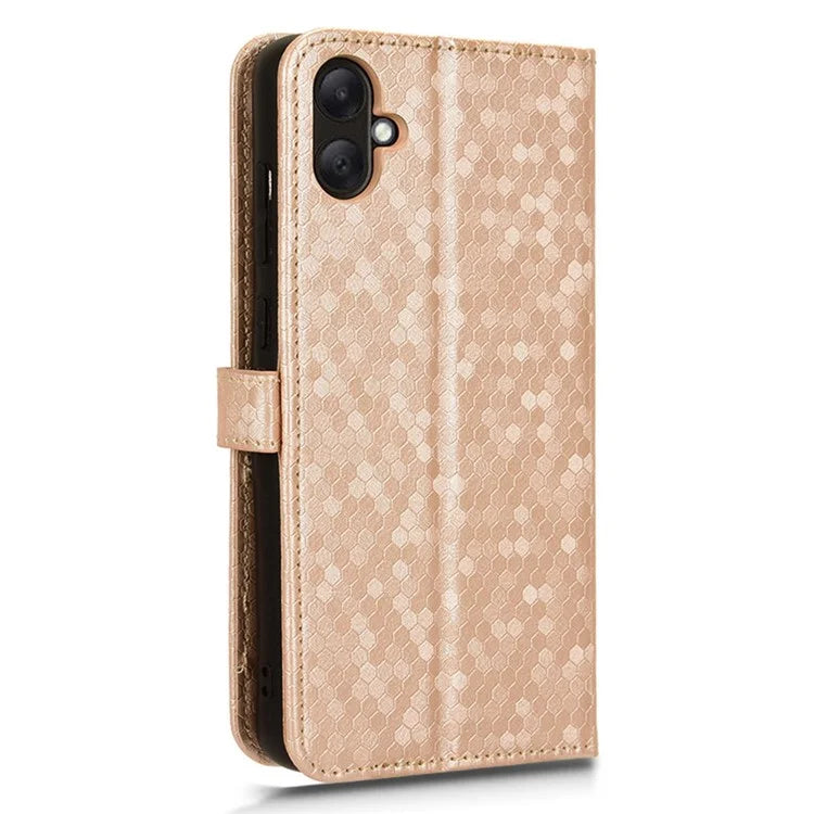 For Samsung Galaxy A05 4G Case Imprinted PU Leather Wallet Phone Shell with Strap