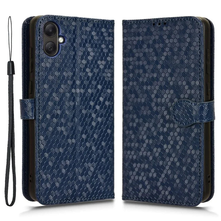 For Samsung Galaxy A05 4G Case Imprinted PU Leather Wallet Phone Shell with Strap