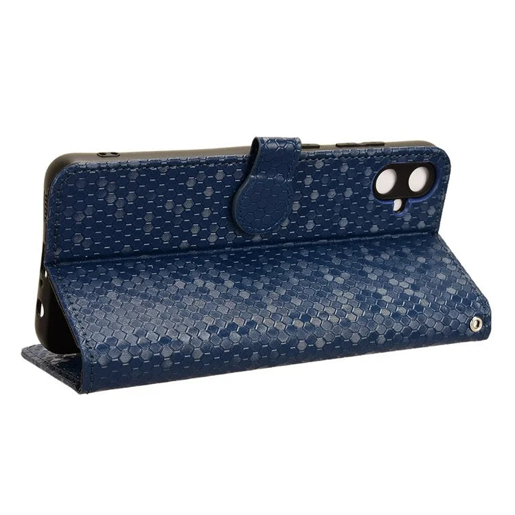 For Samsung Galaxy A05 4G Case Imprinted PU Leather Wallet Phone Shell with Strap