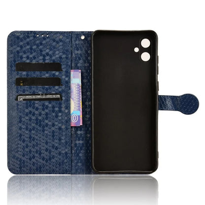 For Samsung Galaxy A05 4G Case Imprinted PU Leather Wallet Phone Shell with Strap