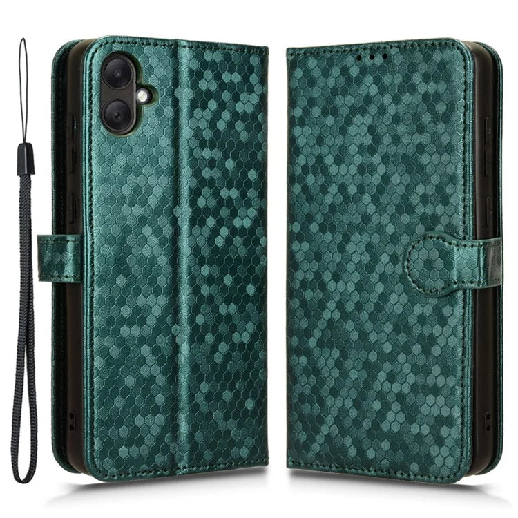 For Samsung Galaxy A05 4G Case Imprinted PU Leather Wallet Phone Shell with Strap