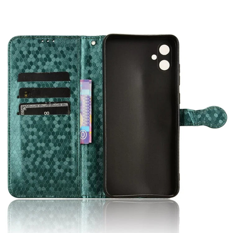 For Samsung Galaxy A05 4G Case Imprinted PU Leather Wallet Phone Shell with Strap