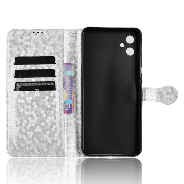 For Samsung Galaxy A05 4G Case Imprinted PU Leather Wallet Phone Shell with Strap