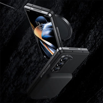 BENKS For Samsung Galaxy Z Fold5 5G Case Carbon Fiber Texture Magnetic Phone Cover