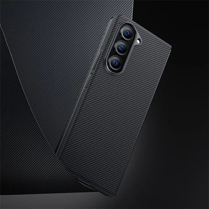 BENKS For Samsung Galaxy Z Fold5 5G Case Carbon Fiber Texture Magnetic Phone Cover