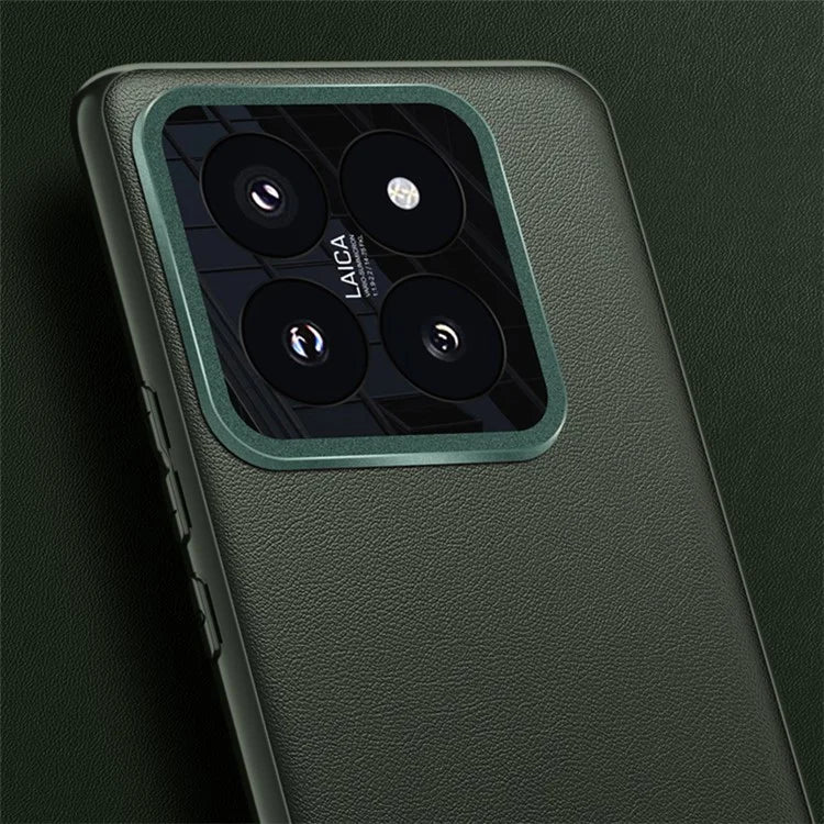 For Xiaomi 14 Pro Case Metal Lens Protection PU Leather Coated Back Cover (2nd Gen)