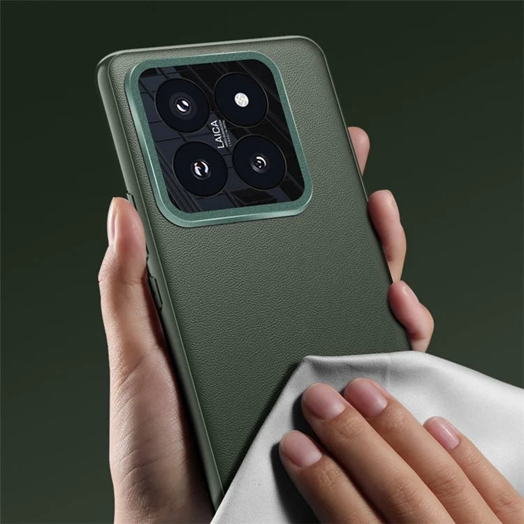 For Xiaomi 14 Pro Case Metal Lens Protection PU Leather Coated Back Cover (2nd Gen)
