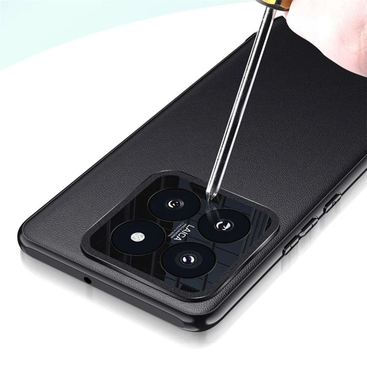 For Xiaomi 14 Pro Case Metal Lens Protection PU Leather Coated Back Cover (2nd Gen)