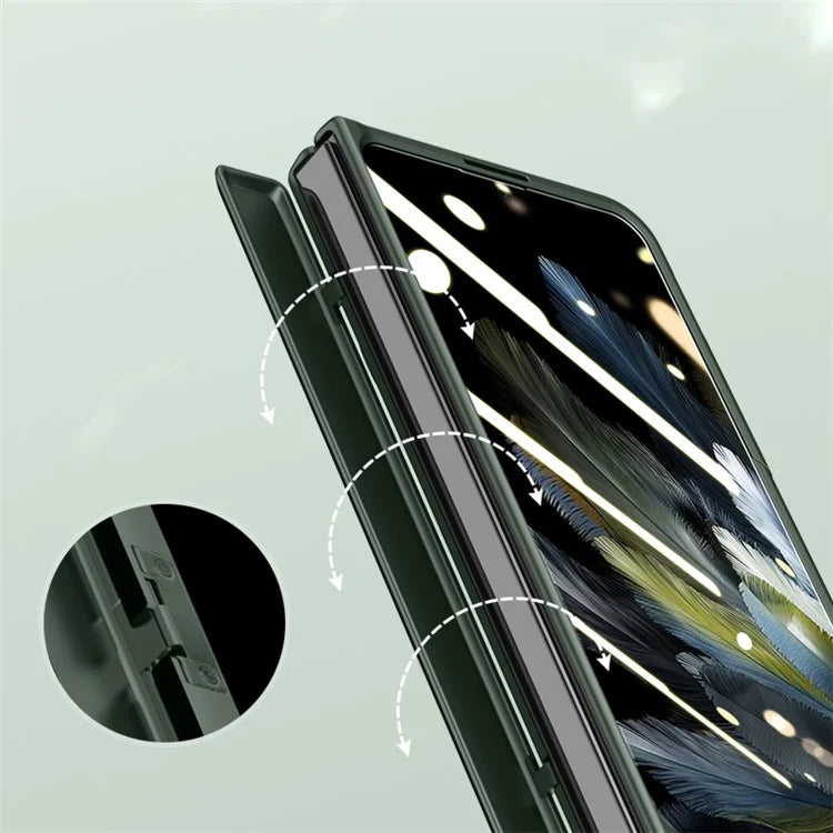 For Oppo Find N3 5G Case Kickstand Hinge Protection Phone Cover with Anti-spy Tempered Glass Film
