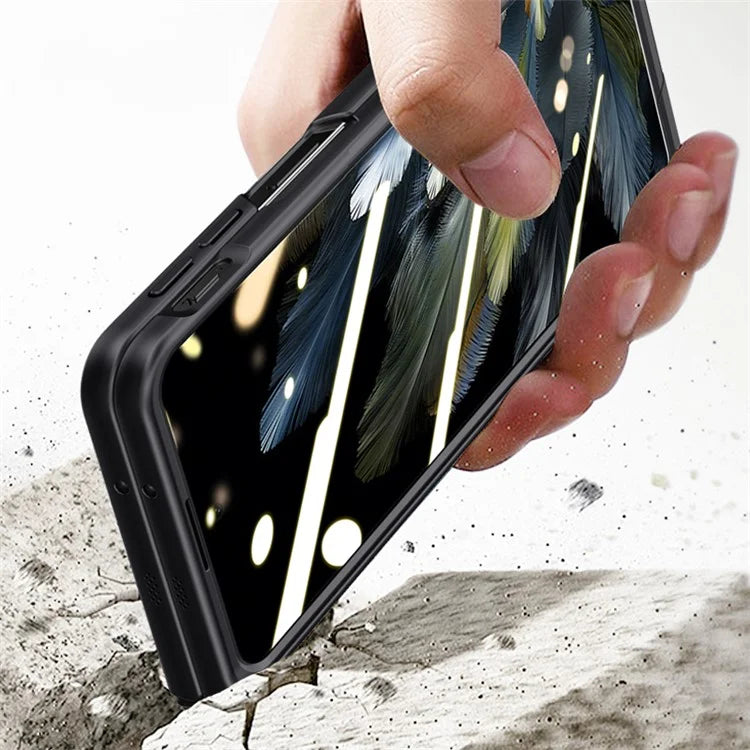 For Oppo Find N3 5G Case Kickstand Hinge Protection Phone Cover with Anti-spy Tempered Glass Film