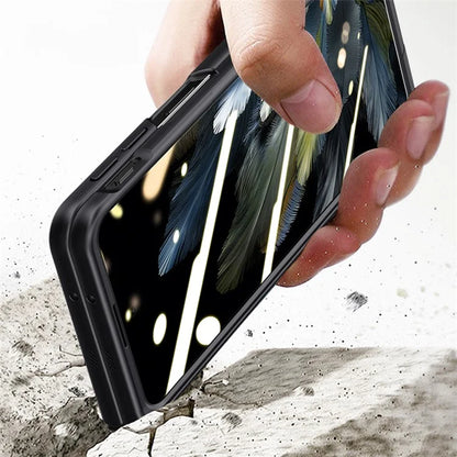 For Oppo Find N3 5G Case Kickstand Hinge Protection Phone Cover with Anti-spy Tempered Glass Film