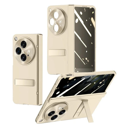 For Oppo Find N3 5G Case Kickstand Hinge Protection Phone Cover with Anti-spy Tempered Glass Film