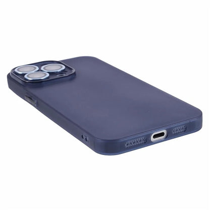 For iPhone 15 Pro TPU Case Scratch-resistant Phone Cover with Metal Lens Ring