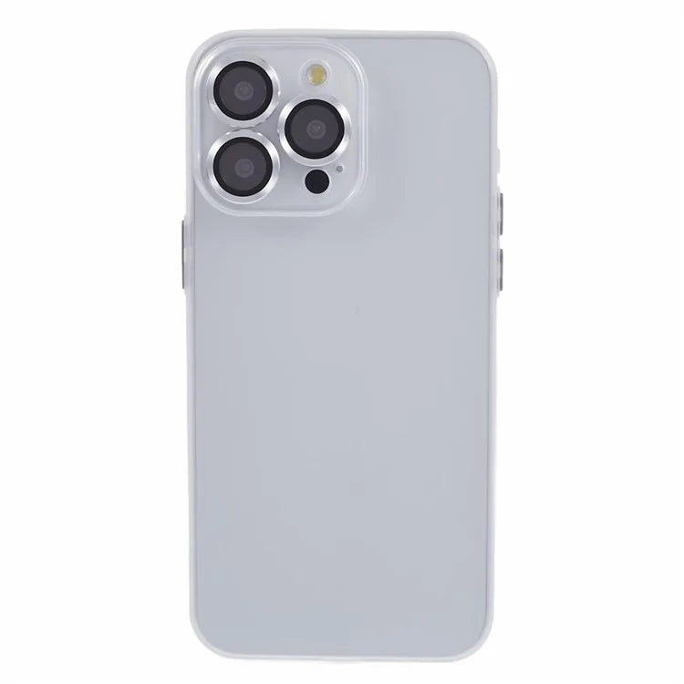 For iPhone 15 Pro Max Case Anti-scratch TPU Phone Back Shell with Metal Lens Ring