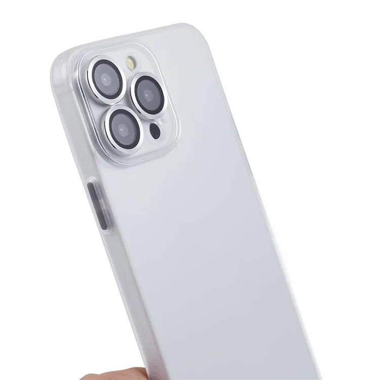 For iPhone 15 Pro Max Case Anti-scratch TPU Phone Back Shell with Metal Lens Ring