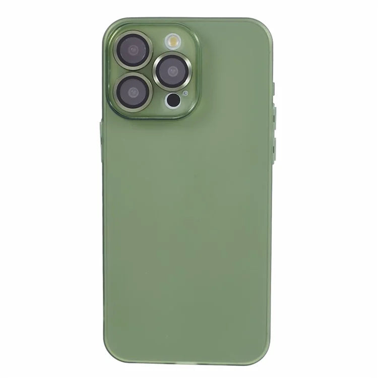 For iPhone 15 Pro Max Case Anti-scratch TPU Phone Back Shell with Metal Lens Ring