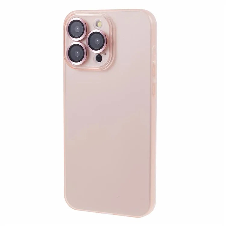 For iPhone 15 Pro Max Case Anti-scratch TPU Phone Back Shell with Metal Lens Ring