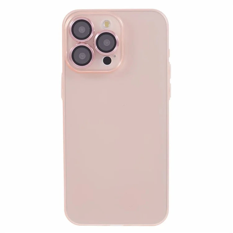 For iPhone 15 Pro Max Case Anti-scratch TPU Phone Back Shell with Metal Lens Ring