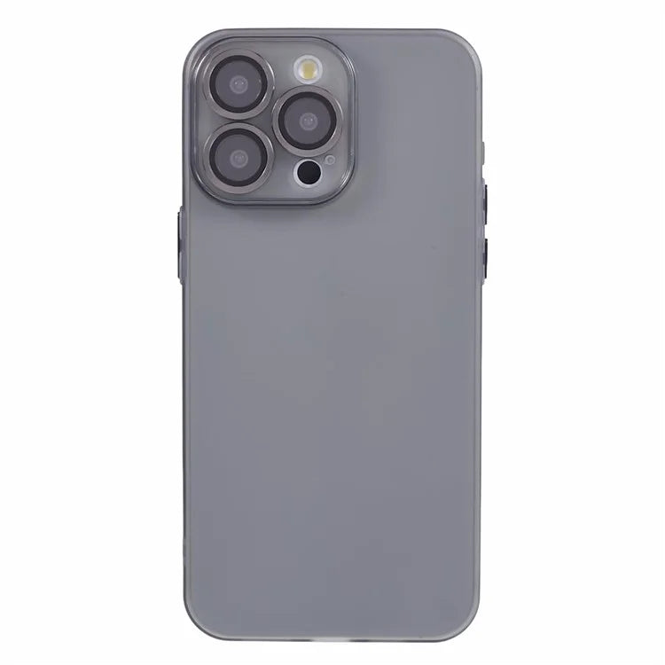 For iPhone 15 Pro Max Case Anti-scratch TPU Phone Back Shell with Metal Lens Ring