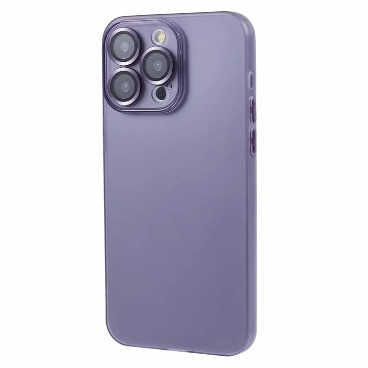 For iPhone 15 Pro Max Case Anti-scratch TPU Phone Back Shell with Metal Lens Ring