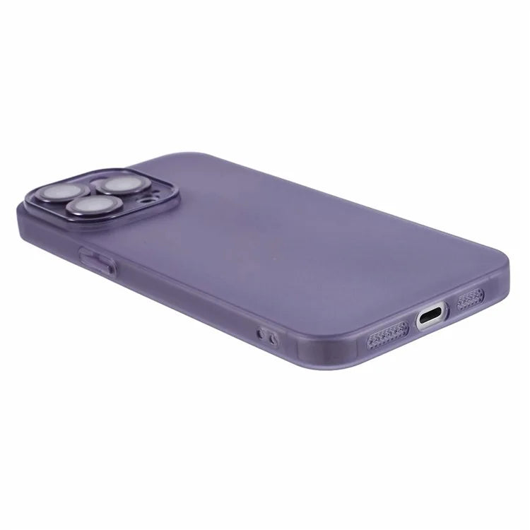 For iPhone 15 Pro Max Case Anti-scratch TPU Phone Back Shell with Metal Lens Ring