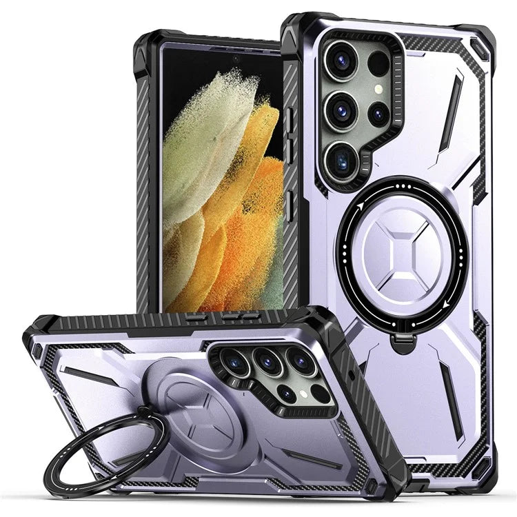 For Samsung Galaxy S21 Ultra 5G Case PC+TPU Magnetic Kickstand Phone Cover