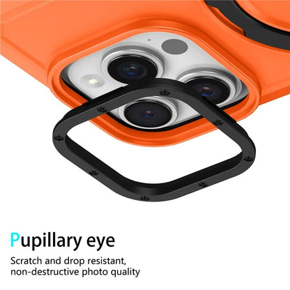 For iPhone 15 Pro Max Ring Kickstand Case TPU + PC Magnetic Phone Cover