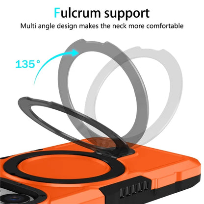 For iPhone 15 Pro Max Ring Kickstand Case TPU + PC Magnetic Phone Cover