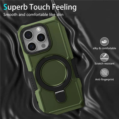 For iPhone 15 Pro Max Ring Kickstand Case TPU + PC Magnetic Phone Coverish Green