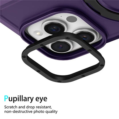 For iPhone 15 Pro Max Ring Kickstand Case TPU + PC Magnetic Phone Cover