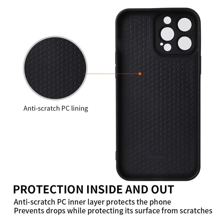 For iPhone 15 Pro Rhombic Grid Texture Case PU Leather Coated PC + TPU Phone Cover