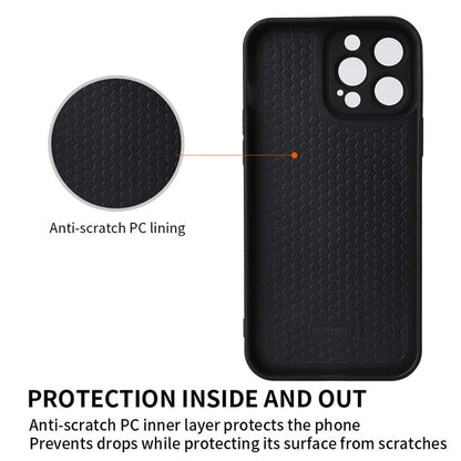 For iPhone 15 Pro Rhombic Grid Texture Case PU Leather Coated PC + TPU Phone Cover