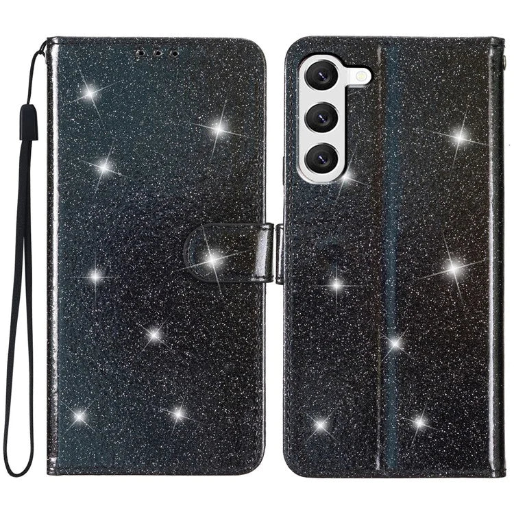 For Samsung Galaxy S24 Case Glittery PU Leather Anti-drop Wallet Cover