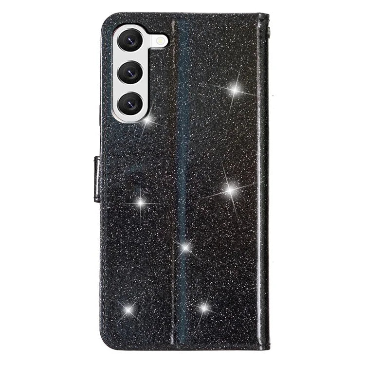 For Samsung Galaxy S24 Case Glittery PU Leather Anti-drop Wallet Cover