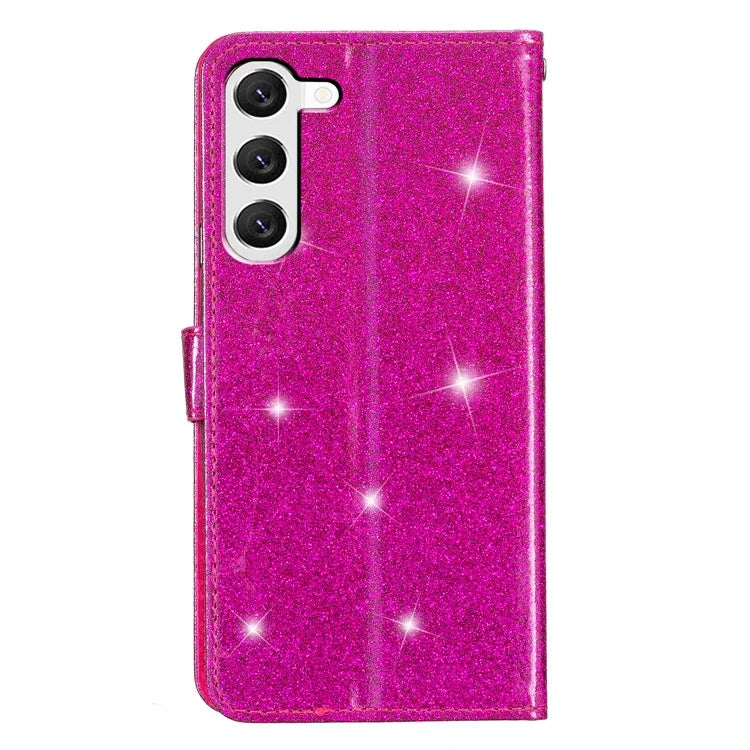 For Samsung Galaxy S24 Case Glittery PU Leather Anti-drop Wallet Cover