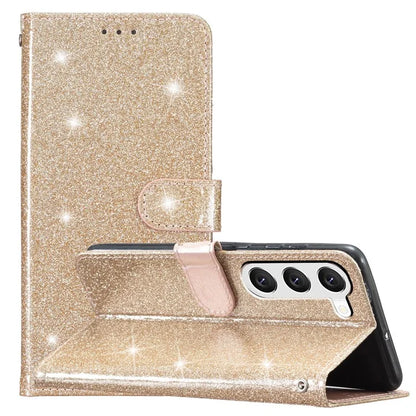 For Samsung Galaxy S24 Case Glittery PU Leather Anti-drop Wallet Cover