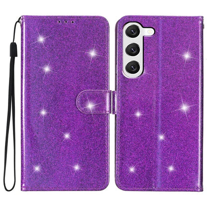 For Samsung Galaxy S24 Case Glittery PU Leather Anti-drop Wallet Cover