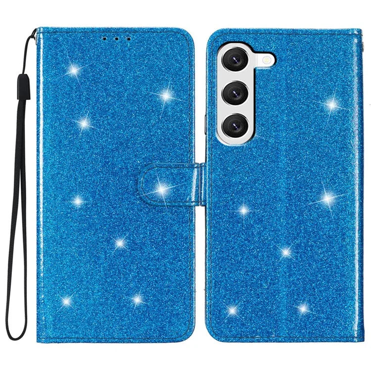 For Samsung Galaxy S24 Case Glittery PU Leather Anti-drop Wallet Cover