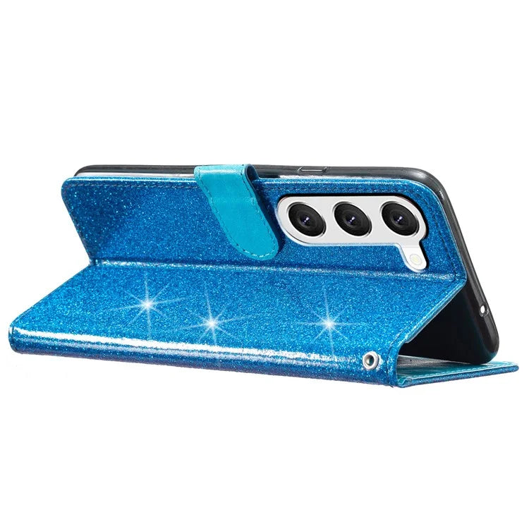 For Samsung Galaxy S24 Case Glittery PU Leather Anti-drop Wallet Cover