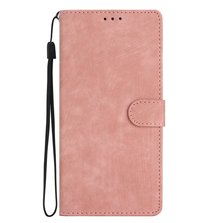 For Samsung Galaxy S24+ Case Solid Color Leather Stand Phone Cover Gold