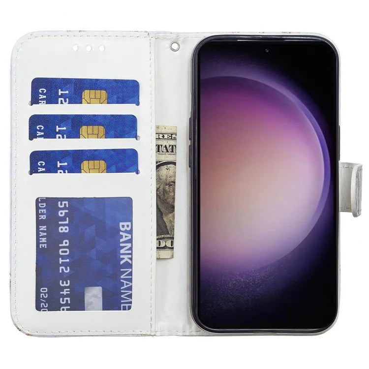 For Samsung Galaxy S24+ Case Pattern Printing PU Leather Wallet Phone Cover