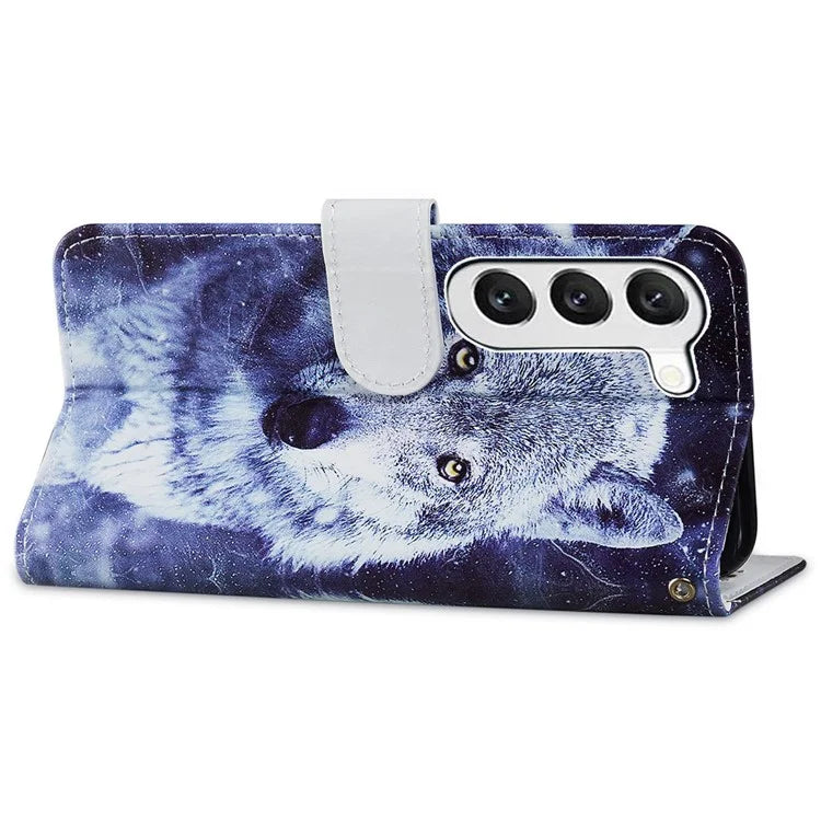 For Samsung Galaxy S24+ Case Pattern Printing PU Leather Wallet Phone Cover